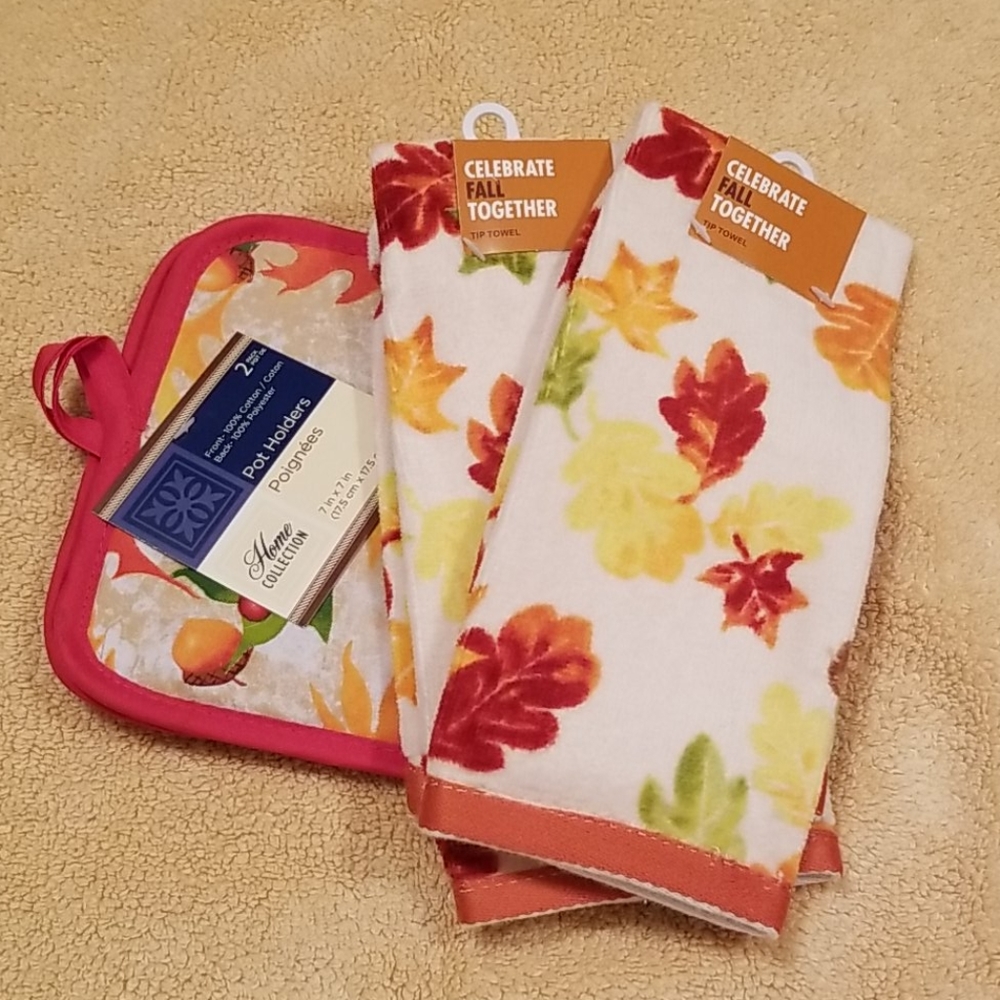 Celebrate Fall Together Tip Towels and Potholders